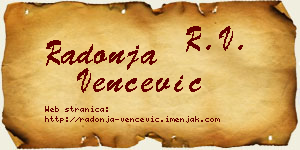 Radonja Venčević vizit kartica